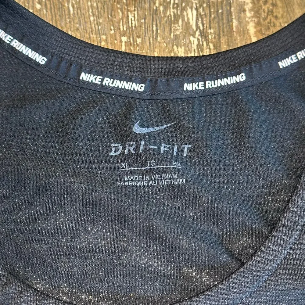 Nike Dri-Fit Miler Performance Running Tank Top Sleeveless Black Men’s Size XL